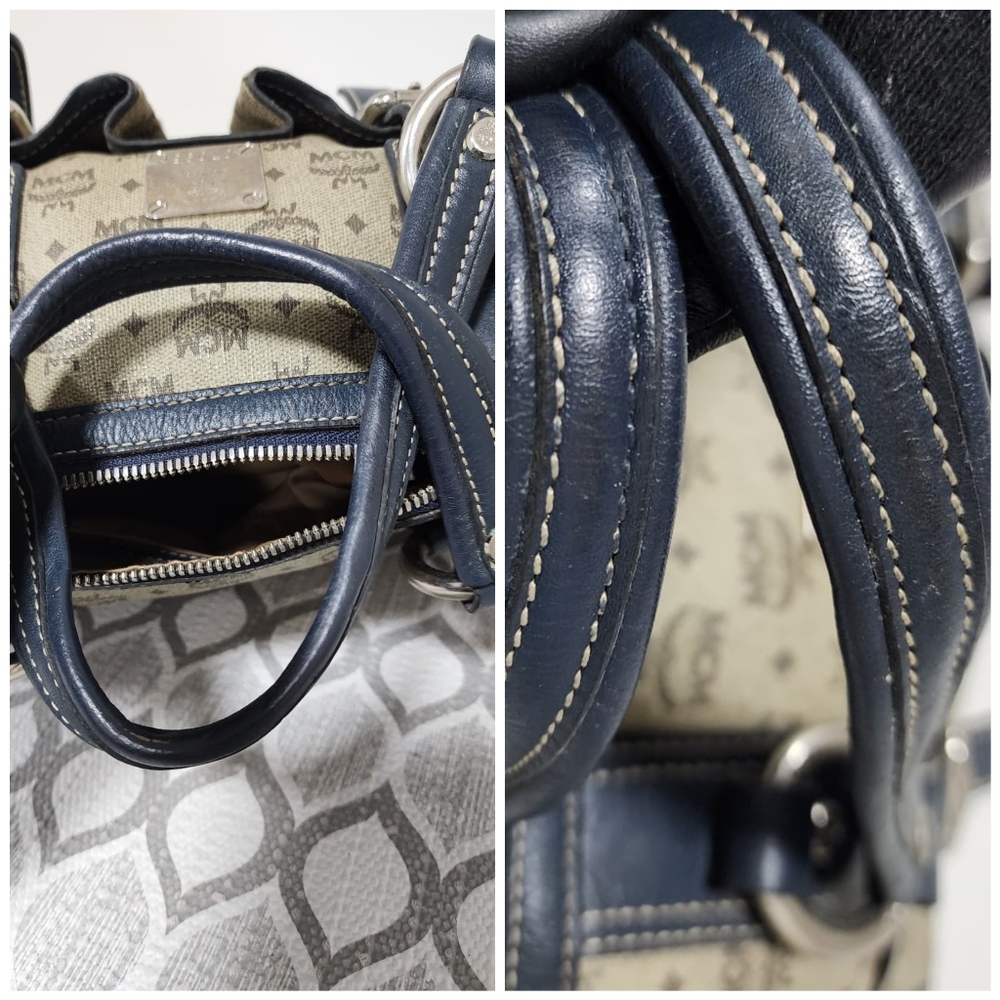 MCM PVC Leather Pocket Shoulder Bag Black/Gray - Picture 11 of 14